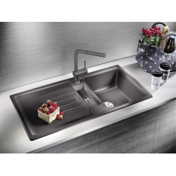 Blanco 700 U Level  Tezgah Altı 1.5 Gozlu Alu Metallic Evye + Blanco Linus S Spiralli Alu Metallic Armatür Kampanyası