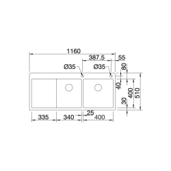 Blanco Claron 8 S IF  Tezgah Üstü / Tezgaha Sıfır 2 Gözlü Sol Damlalıklı Paslanmaz Çelik Evye