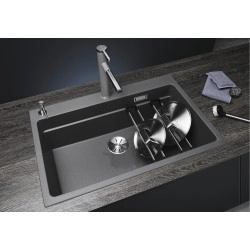 Blanco Etagon 8 Tezgah Üstü 1 Gözlü Kaya Gri Granit Evye