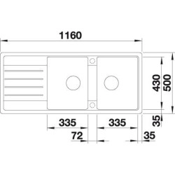 Blanco Legra 8 S Tezgah Üstü 2 Gözlü Granit Beyaz Evye