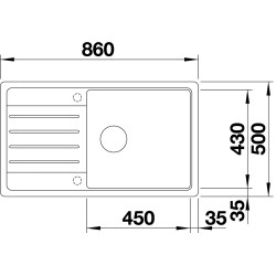 Blanco Legra XL 6 S Tezgah Üstü 1 Gözlü Geniş Hazneli Granit Jasmine Evye