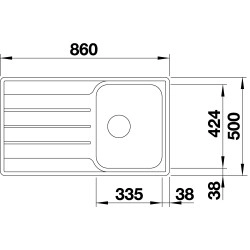 Blanco Lemis 45 S IF  Tezgah Üstü / Tezgaha Sıfır Her İki Yöne Kuılllanılabilir Paslanmaz Çelik Evye