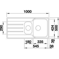 Blanco Lemis 6 S IF  Tezgah Üstü / Tezgaha Sıfır  1.5 Gözlü Her İki Yöne Kullanılabilir  Paslanmaz Çelik Evye