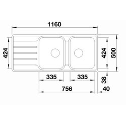 Blanco Lemis 8 6 S IF Tezgaha Sıfır / Tezgah Üstü 2 Gözlü Her İki Yöne Kullanılabilir Paslanmaz Çelik Evye