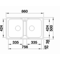 Blanco Lemis 8 IF Tezgaha Sıfır / Tezgah Üstü 2 Gözlü Damlalıksız Paslanmaz Çelik Evye