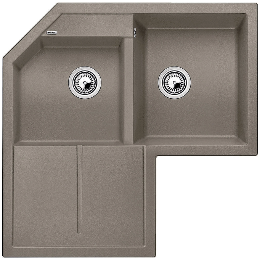Blanco Metra 9 E Tezgah Üstü Köşe Sol Damlalıklı 2 Gözlü Granit Tartufo Evye