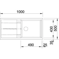 Blanco Metra XL 6 S Tezgah Üstü 1 Gözlü Geniş Hazneli Kahve Granit Evye