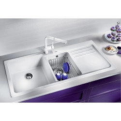 Blanco Naya 8 S Tezgah Üstü Sol Damlalıklı 2 Gözlü Granit Antrasit Evye