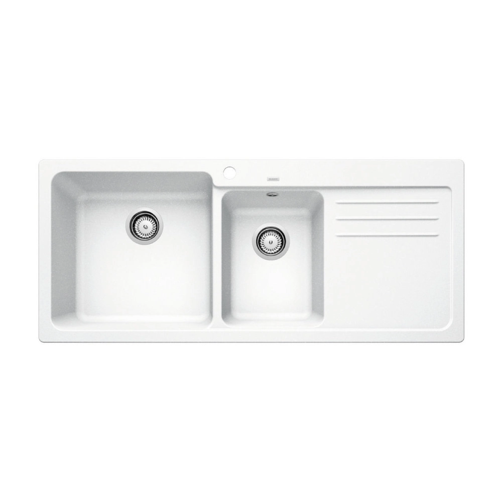 Blanco Naya 8 S Tezgah Üstü Sol Damlalıklı 2 Gözlü Granit Beyaz Evye