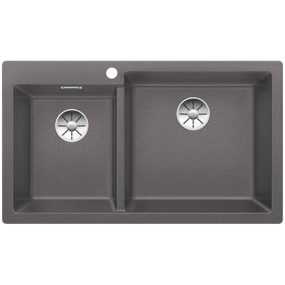 Blanco Pleon  9  Tezgah Üstü 2 Gözlü Damlalıksız Granit Kaya Gri Evye