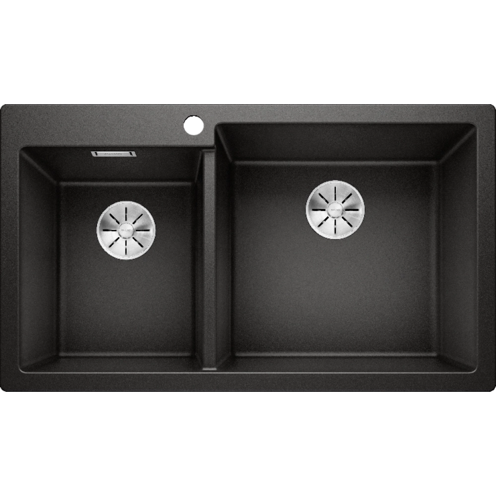 Blanco Pleon  9  Tezgah Üstü 2 Gözlü Damlalıksız Granit Siyah Evye