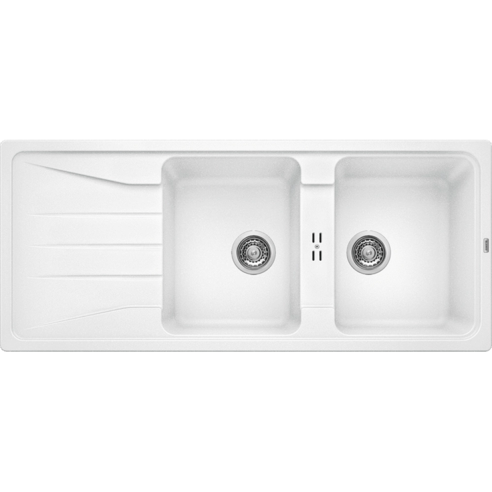 Blanco Sona  8 S Tezgah &Uuml;st&uuml; 2 G&ouml;zl&uuml; Her İki Y&ouml;ne Kullanılabilir Granit Beyaz Evye