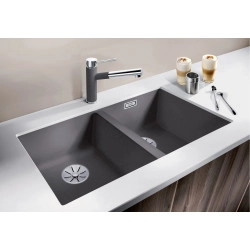 Blanco Subline 350 / 350 U Tezgah Altı 2 Gözlü Damlalıksız Beyaz Granit Evye