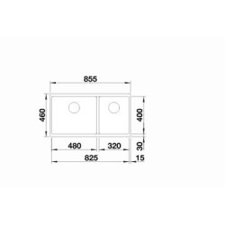 Blanco Subline 480 / 320 U Tezgah Altı 1,5 Gözlü Damlalıksız Alu Metallic Granit Evye