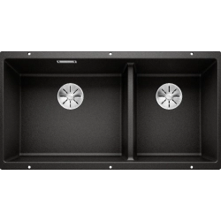 Blanco Subline 480 / 320 U Tezgah Altı 1,5 Gözlü Damlalıksız Siyah Granit Evye