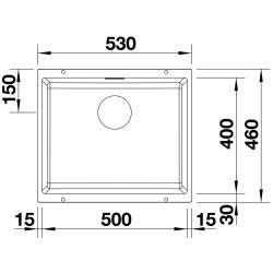 Blanco Subline 500 U Tezgah Altı Damlalıksız Granit Siyah Evye