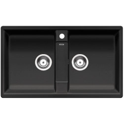 Blanco ZIA 9 Tezgah Üstü 2 Gözlü Damlalıksız Granit Antrasit Evye