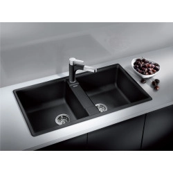 Blanco ZIA 9 Tezgah Üstü 2 Gözlü Damlalıksız Granit Kaya Gri Evye