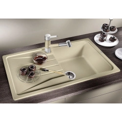 Blanco sona 5 S Tezgah Üstü Her İki Yöne Kullanılabilir Kahve Granit Evye