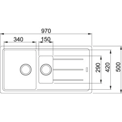 Franke Basis BFG 651 Granit Sahara TezgahÜstü 1.5 Gözlü Granit Evye