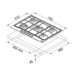 Franke Classicline FCH 755 4G TC PW C Rustik Krem 5 Gözlü Ocak - 106.0696.855