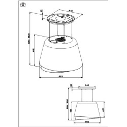 Franke Faber Belle Plus   Altın/Mat Koyu Gri Ada Tipi Asansörlü Davlumbaz