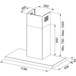 Franke Format Plus FTLN H45 X/BK GLASS A120 Cm Davlumbaz - 325.0657.265