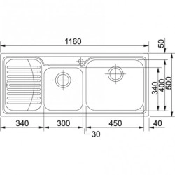 Franke Galassia GAX 621 İnox Tezgah Üstü 2 Gözlü Sağ Damlalıklı Çelik Evye