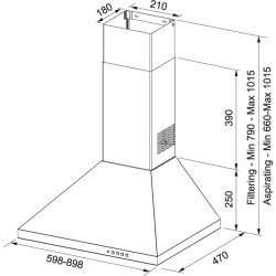 Franke Linfa  FDL 9165 XS Inox  Paslanmaz Çelik 90 Cm Duvar Tipi Davlumbaz