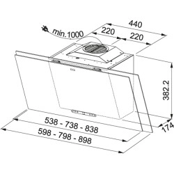 Franke Maris 2.0  FMA 2.0 607 BK Black  Siyah Cam 60 Cm Eğik Duvar Tipi Davlumbaz