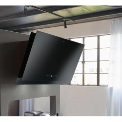 Franke Maris 2.0 FMA 2.0 907 BK Black Siyah Cam 90 Cm Eğik Duvar Tipi Davlumbaz