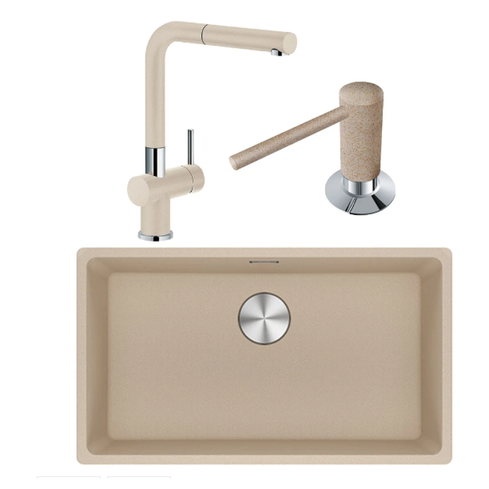 Franke Maris MRG 210/110-72 Granit Evye + Active Plus Doccia Spiralli Armatür + Sıvı Sabunluk (Avena)