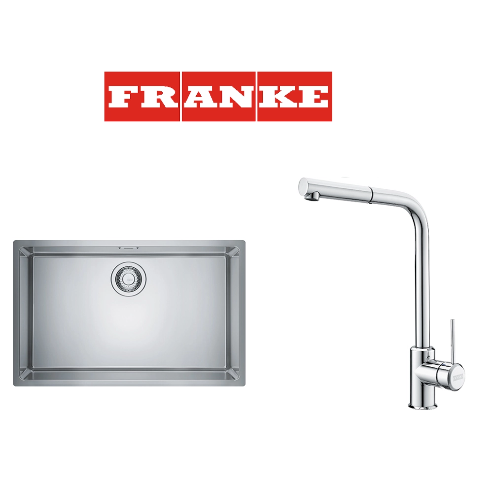Franke Maris MRX 110-70 İnox  Tezgah altı Çelik Evye + Sirius Doccia Spiralli Çelik Armatur Kampanyası