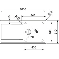 Franke Maris MRX 211 İnox Tezgaha sıfır / Tezgah Üstü  Paslanmaz Çelik Evye