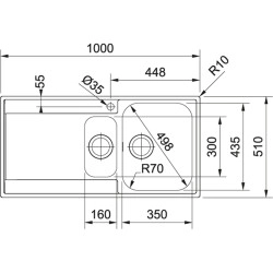 Franke Maris MRX 251 İnox  Tezgaha Sıfır  / Tezgah Üstü 1.5 Gözlü Paslanmaz Çelik Evye