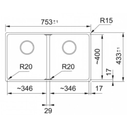 Franke Mrg 120-35-35 Matt Black 2 Gözlü Tezgah Altı Granit Evye - 125.0686.731