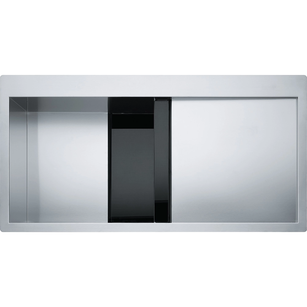 Franke Mythos CLV 214 Inox + Nero Tezgah &Uuml;st&uuml; / Tezgaha Sıfır Sağ Damlalıklı Paslanmaz &Ccedil;elik Evye