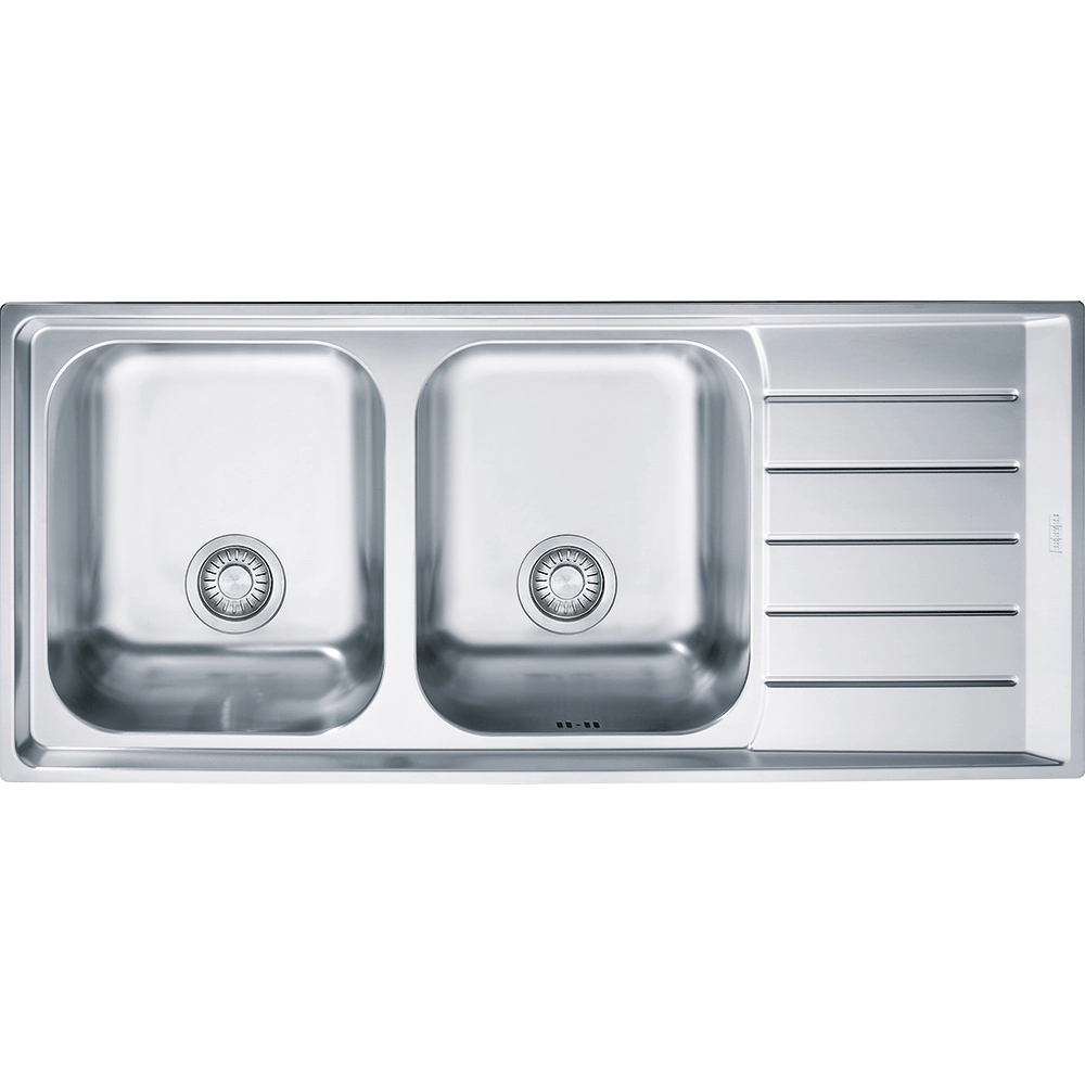 Franke Neptun NET 621 Mikrodekorlu Tezgah Üstü 2 Gözlü Sağ Damlalıklı Çelik Evye