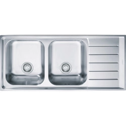 Franke Neptun NET 621 Mikrodekorlu Tezgah Üstü 2 Gözlü Sağ Damlalıklı Çelik Evye