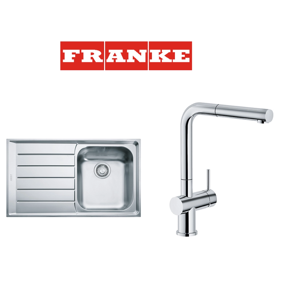 Franke Neptun NEX 611 İnox  Tezgah Üstü Sol Damlalıklı Çelik Evye + Active Plus Çelik Armatur Kampanyası