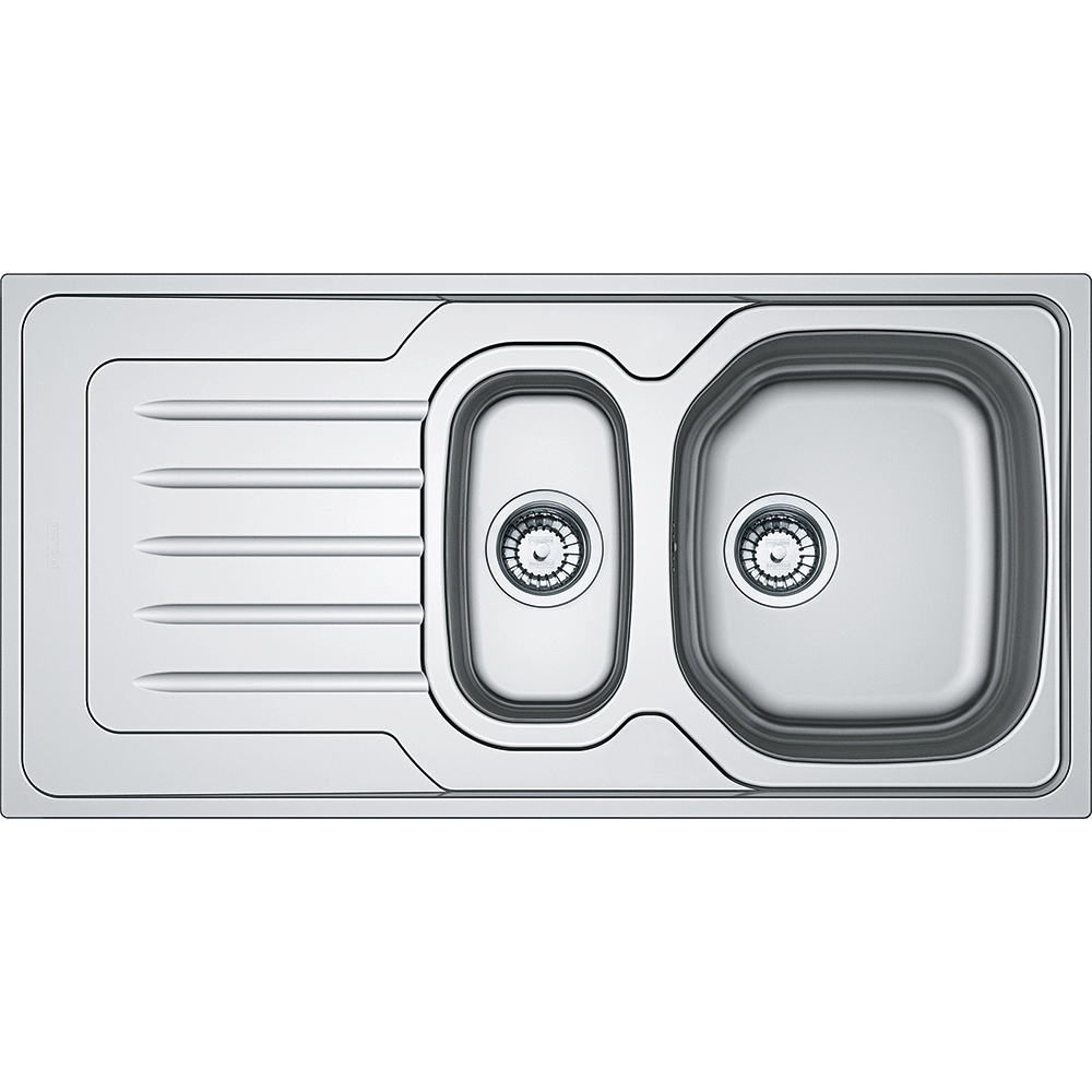 Franke Onda Line OLL 651 Dekorlu 1.5 Gözlü Tezgah Üstü Sol Damlalıklı Çelik Evye
