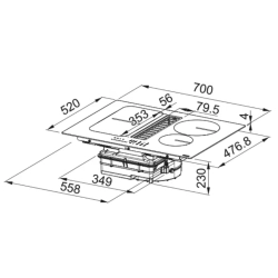 Franke Smart 2Gether FSM 709 HI Black Glass Ocaklı Davlumbaz - 340.0678.203