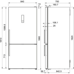 Franke Solo FFCB 620 NF XS E Inox  620 Litre Solo 2 Kapılı İnox Buzdolabı Teşir