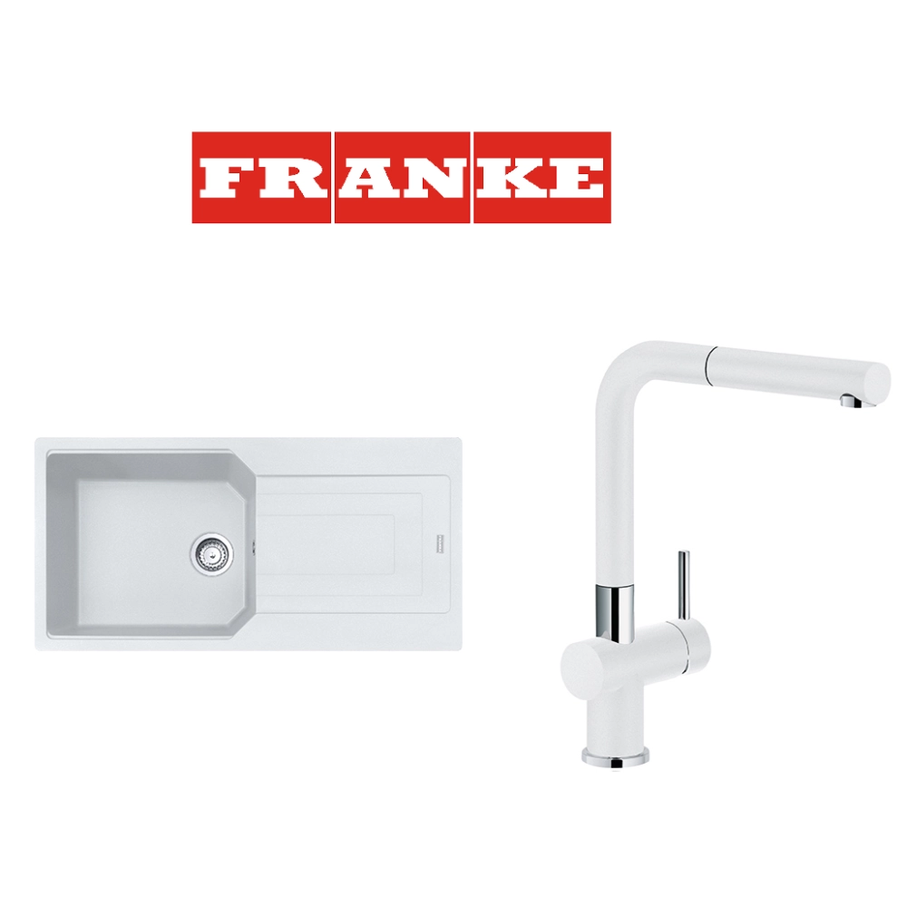 Franke Urban UBG 611-100 Granit Bianco Evye + Active Plus Bianco Armatur Kampanyası