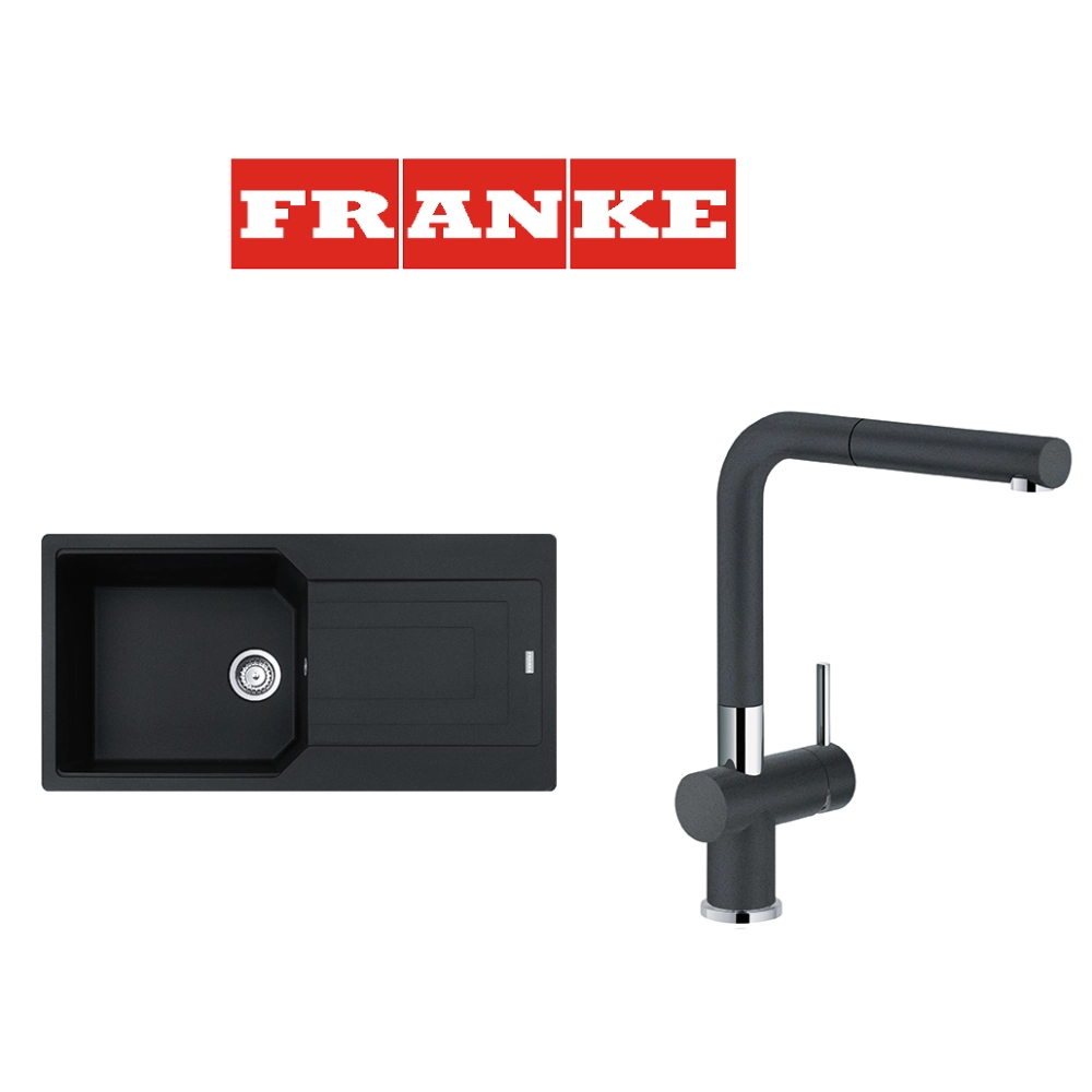 Franke Urban UBG 611-100 Granit Nero Evye + Active Plus Nero Armatür Kampanyası