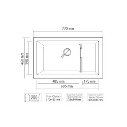 Lenox 770 Granit Eviye (Super Whıte) Tezgah Ustu Evye