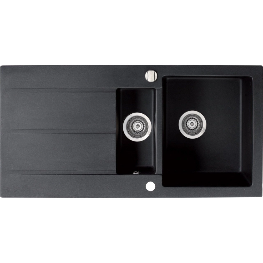 Marmorin Bario 1000 Granit Evye 1,5 G&ouml;zl&uuml; Damlalıklı Tezgah &Uuml;st&uuml; Siyah 