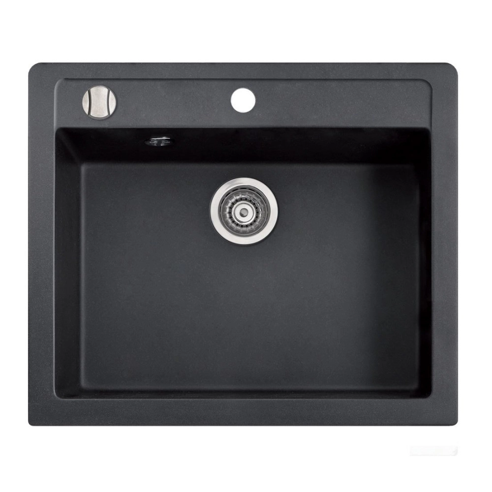 Marmorin Bario 590 Granit Evye 1 G&ouml;zl&uuml; Damlalıksız Tezgah &Uuml;st&uuml; Siyah