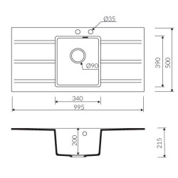 Marmorin Bario 995 Granit Evye 1 G&ouml;zl&uuml; Damlalıklı