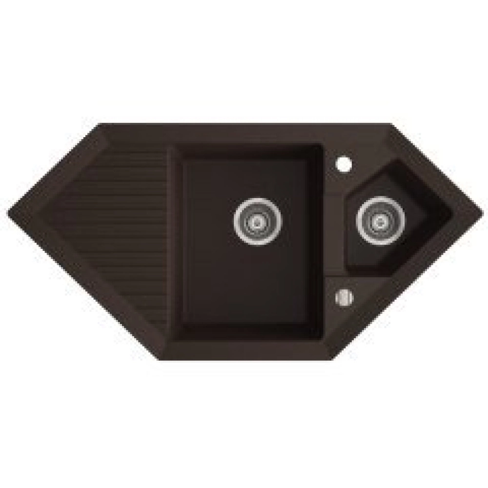 Marmorin Cire 1000 Granit K&ouml;şe Evye 1,5 G&ouml;zl&uuml; Damlalıklı Kahverengi